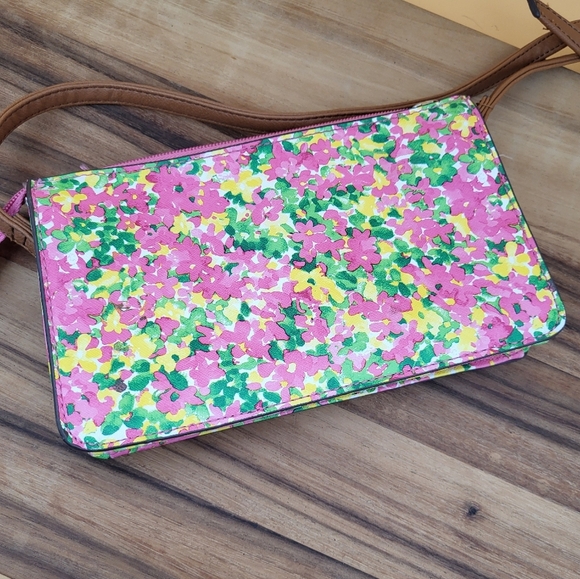 Nine West Pink, Green & Yellow Floral Crossbody Bag with Adjustable Strap - Picture 4 of 8